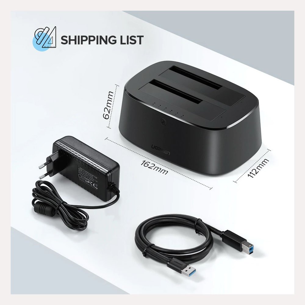 UGREEN 60737 USB 3.0 Dual-Bay HDD Docking Station - UTECH