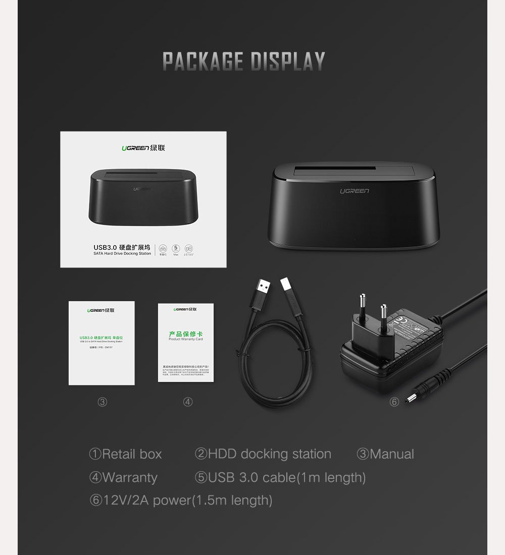 UGREEN 60737 USB 3.0 Dual-Bay HDD Docking Station - UTECH