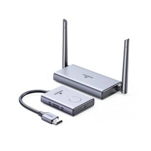 UGREEN 50633 4K@30Hz Wireless HDMI Transmitter and Receiver – One Click Connection, 165FT/50M Range, 2.4G/5G Wireless