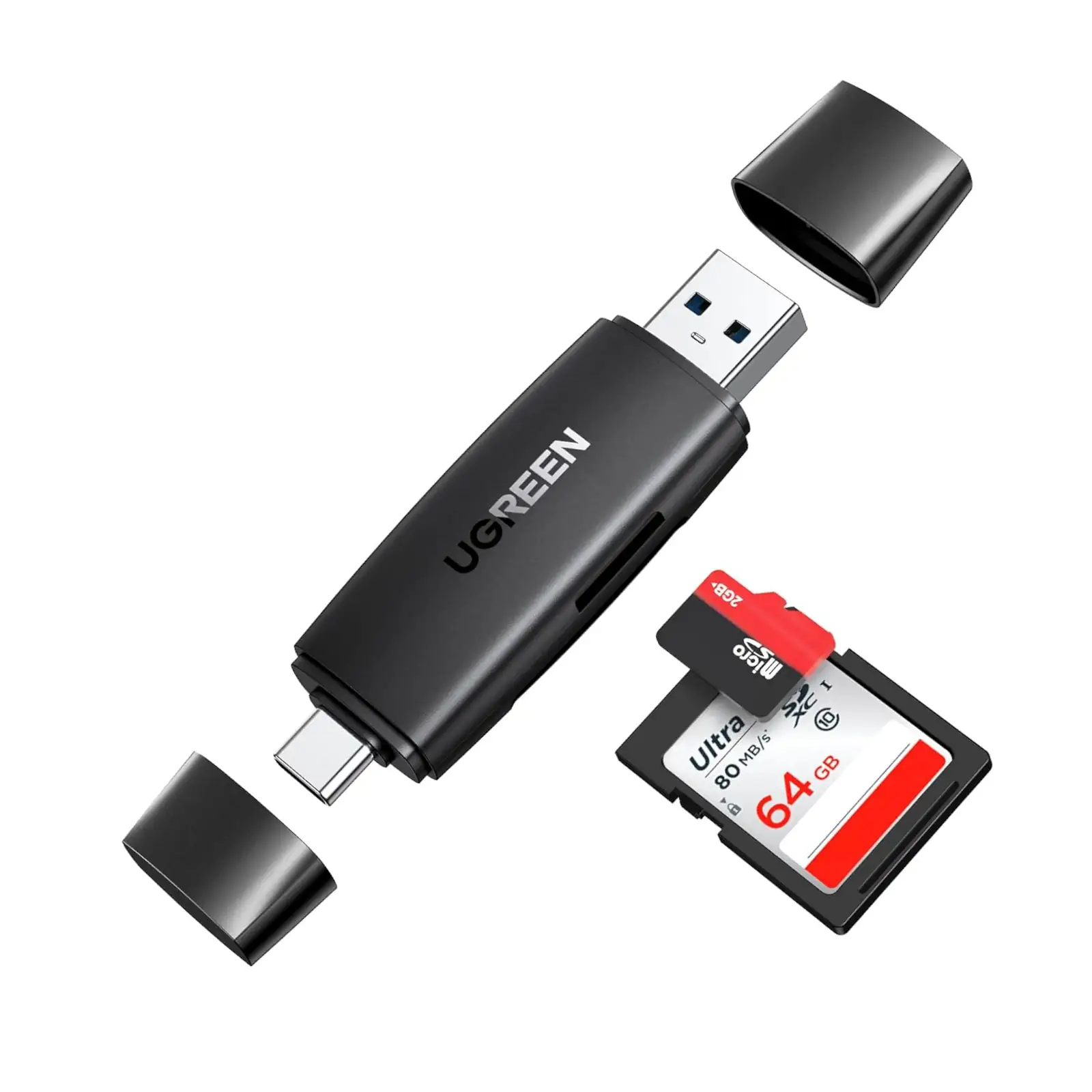 UGREEN 80191 SD Card Reader 2-In-1 USB 3.0 USB C Memory Card Reader