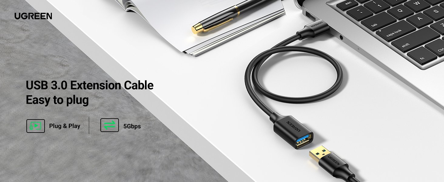 UGREEN 90722 USB 3.0 Extension Cable (5 Meter) USB A Male to A Female Extender