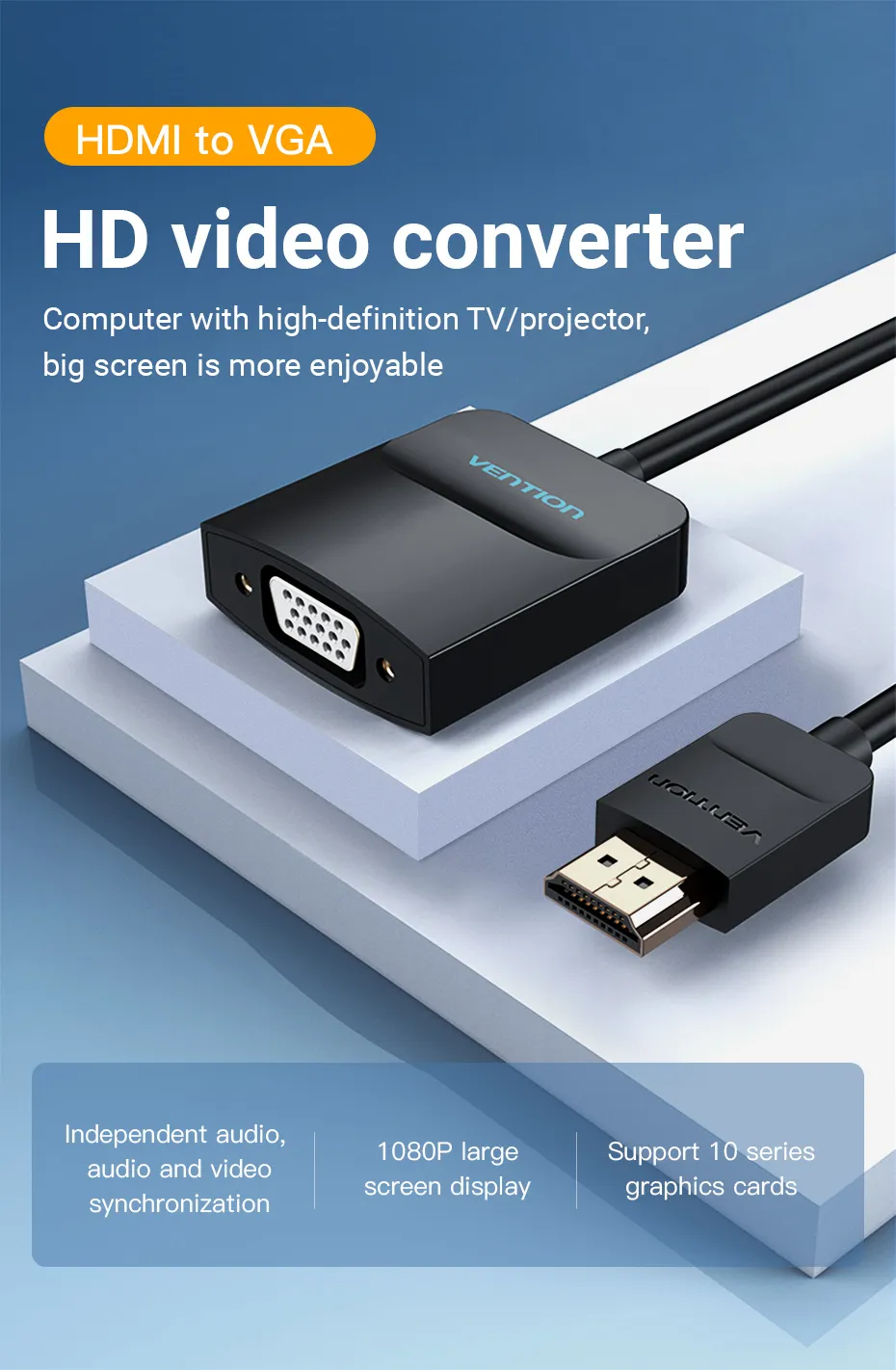 VENTION 42154 HDMI to VGA Converter with Audio - UTECH