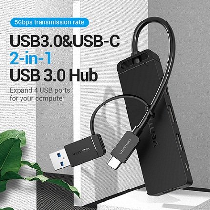 Meet the requirements of Type-C and USB slots at the same time, suitable for most computers – Turn one of your computer’s USB ports into four. – 4 USB devices can be connected at the same time