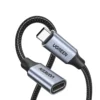 UGREEN 80810 USB-C to USB-C Female Gen 2 (0.5 Meter) Alu Case Braided Extension Cable Dark Gray - UTECH
