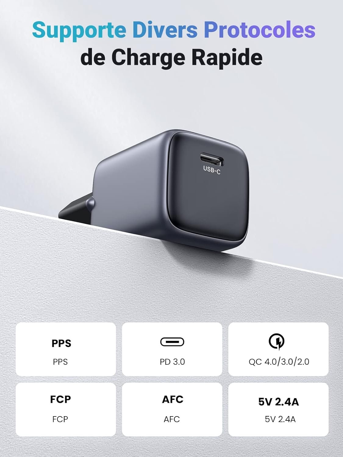 UGREEN 90664 Nexode 20W Foldable GaN Wall Charger - UTECH