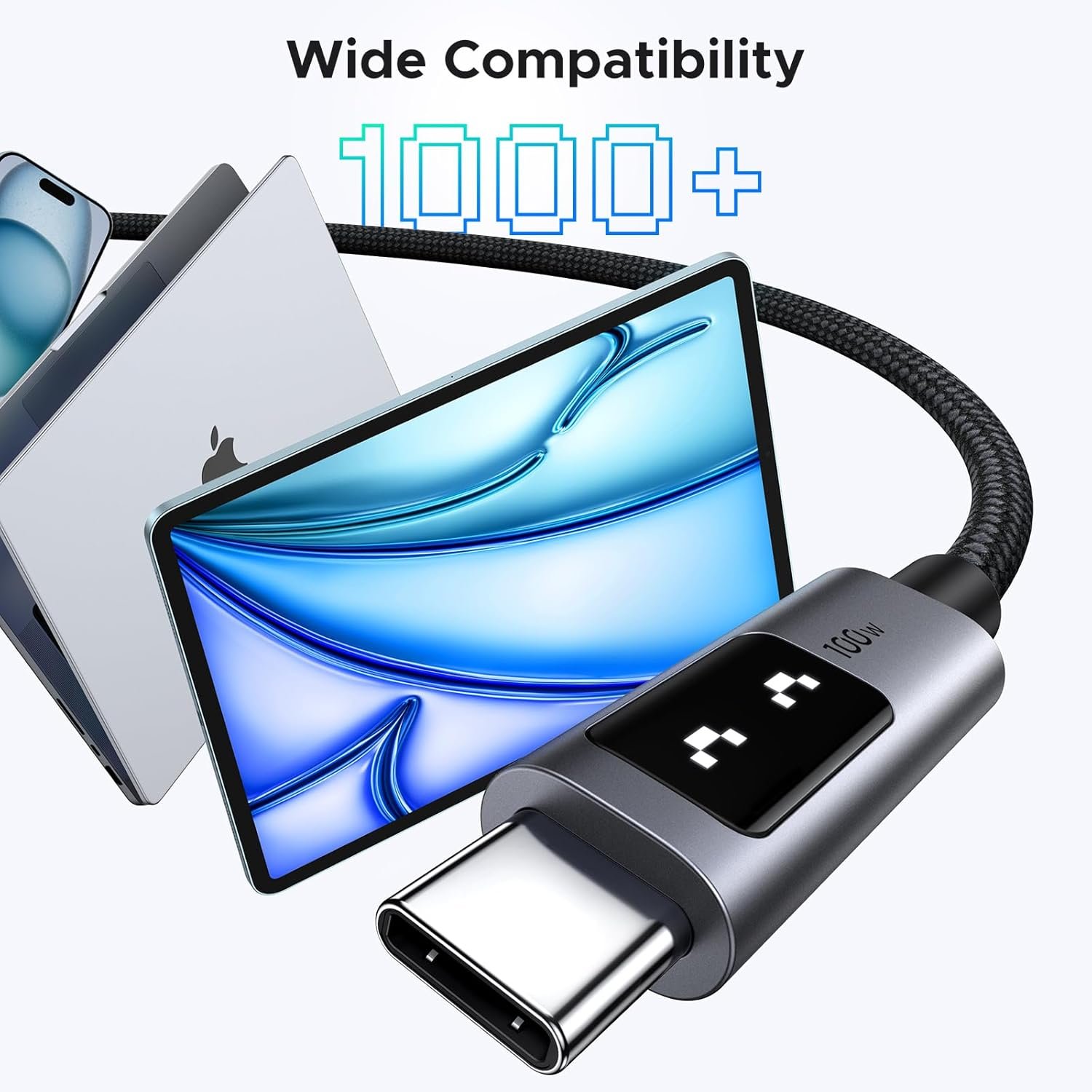 UGREEN 35501 Uno 100W USB C to USB C Charger Cable (1 Meter) Fast Charging 5A Type C to C Cable Compatible with MacBook Pro M3/Air, iPad Pro 2024/Air 5, iPhone 17/16/15 Pro Max, Galaxy S26/S25 Ultra, Pixel 9 - UTECH