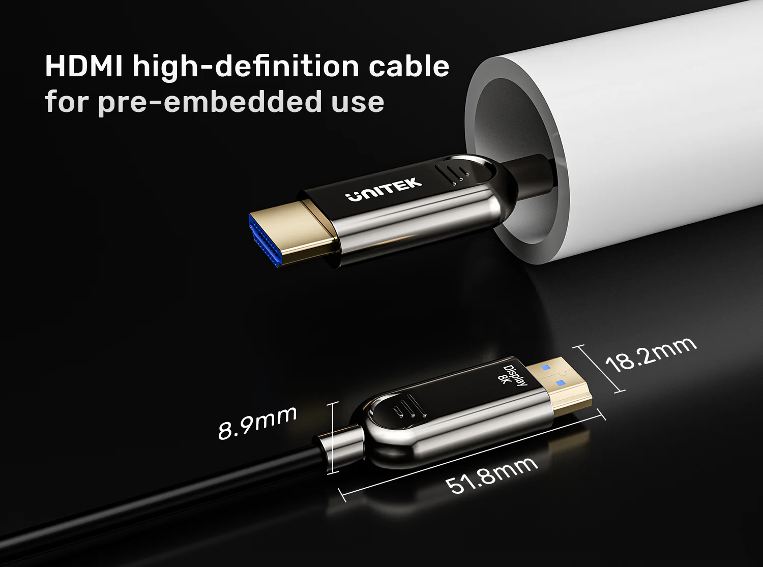UNITEK C11085GY01-20M 8K Fiber Optic HDMI 20 Meter - UTECH
