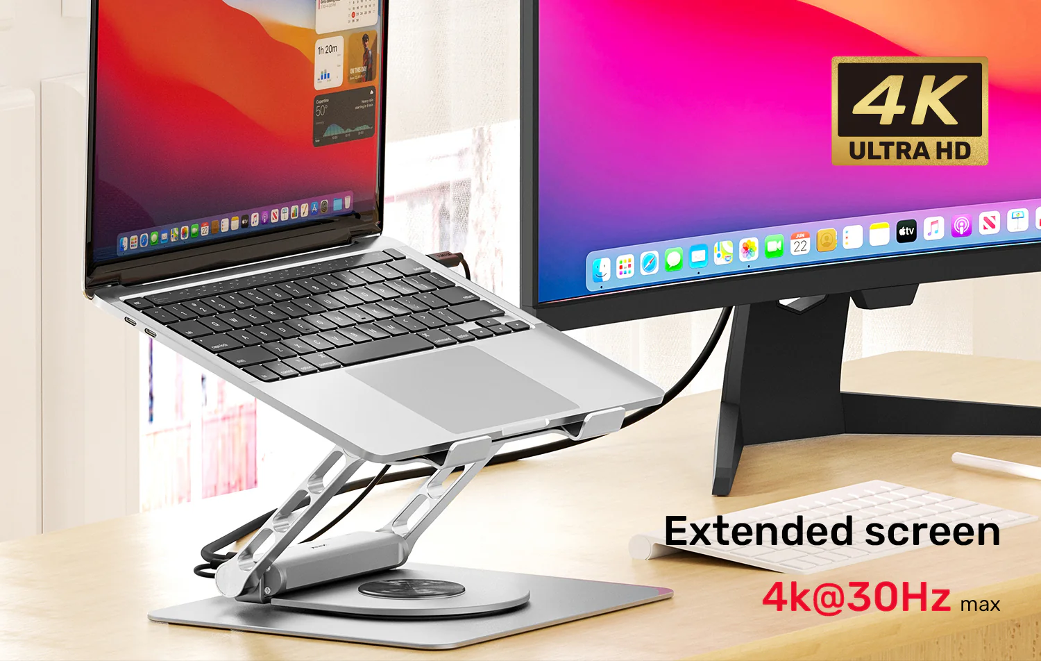 UNITEK D1109B01 Laptop Stand with Detachable USB-C Hub - UTECH