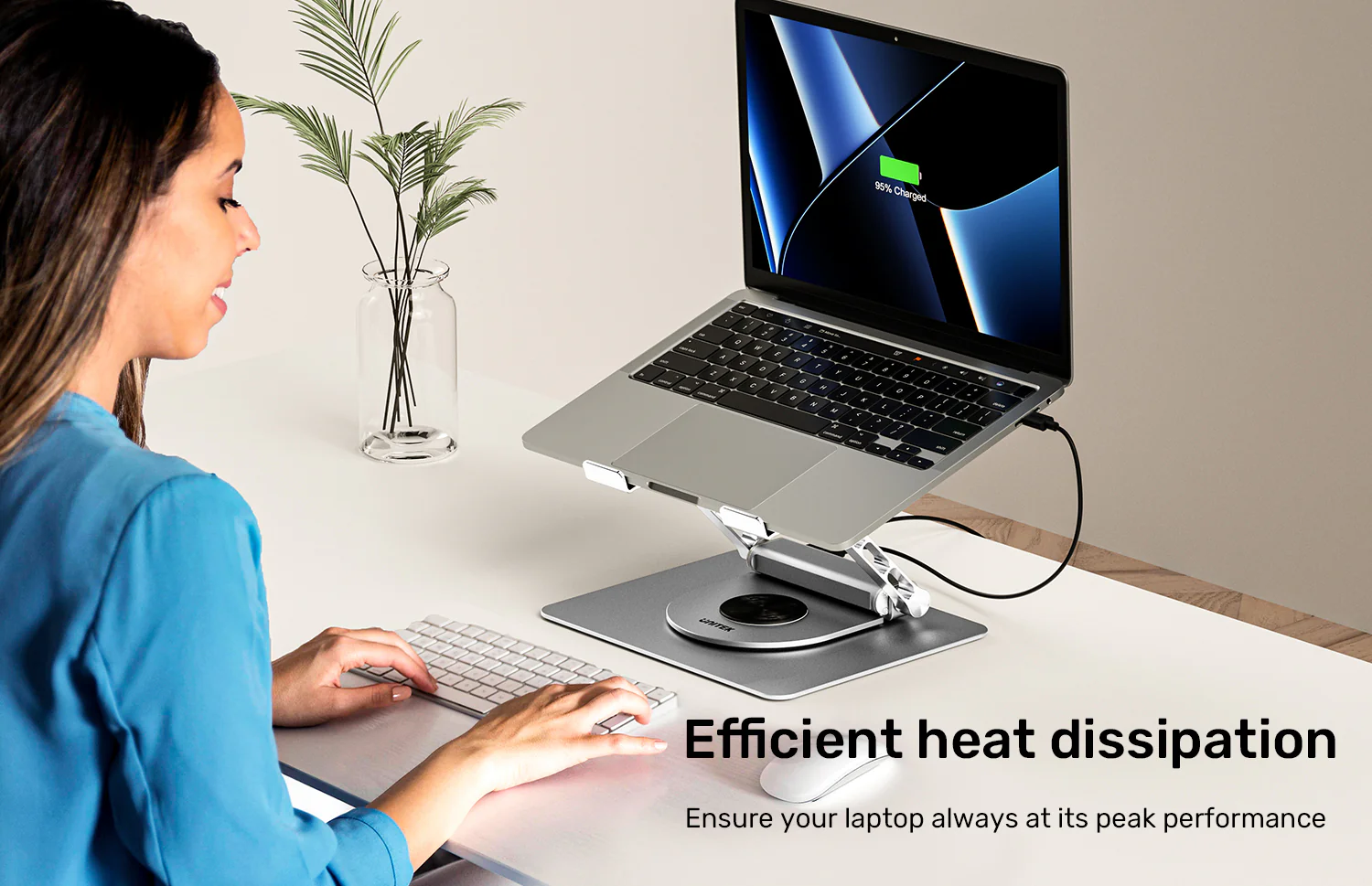 UNITEK D1109B01 Laptop Stand with Detachable USB-C Hub - UTECH