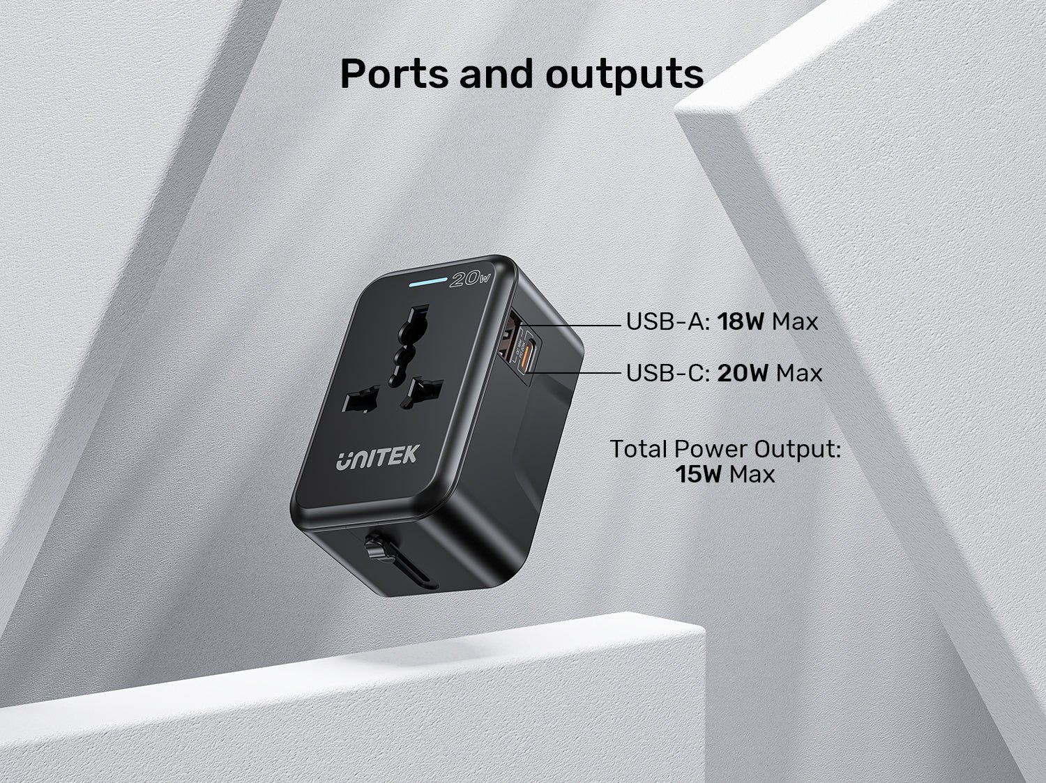 UNITEK Universal Travel Adapter Price in Pakistan UNITEK P1120ABK01 20W Universal Travel Adapter - UTECH