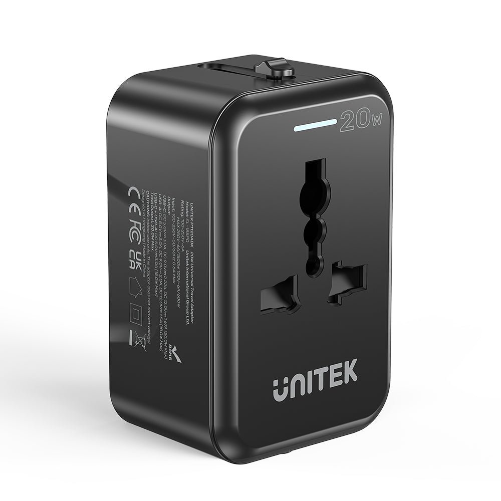 UNITEK P1120ABK01 20W Universal Travel Adapter - UTECH