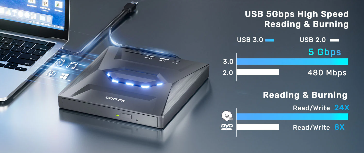 UNITEK External Optical Drive Price in Pakistan UNITEK T1037A01 External Optical Drive 5-in-1 Hub - UTECH