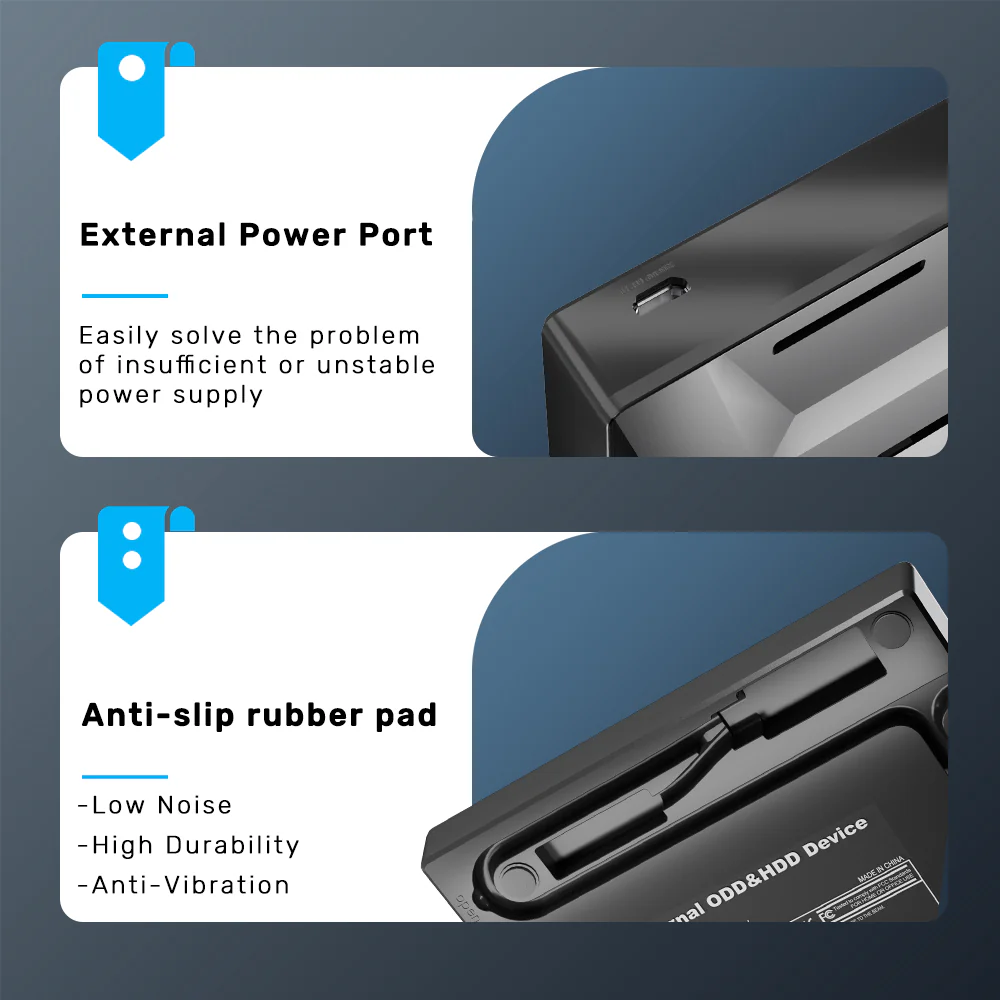 UNITEK T1037A01 External Optical Drive 5-in-1 Hub - UTECH