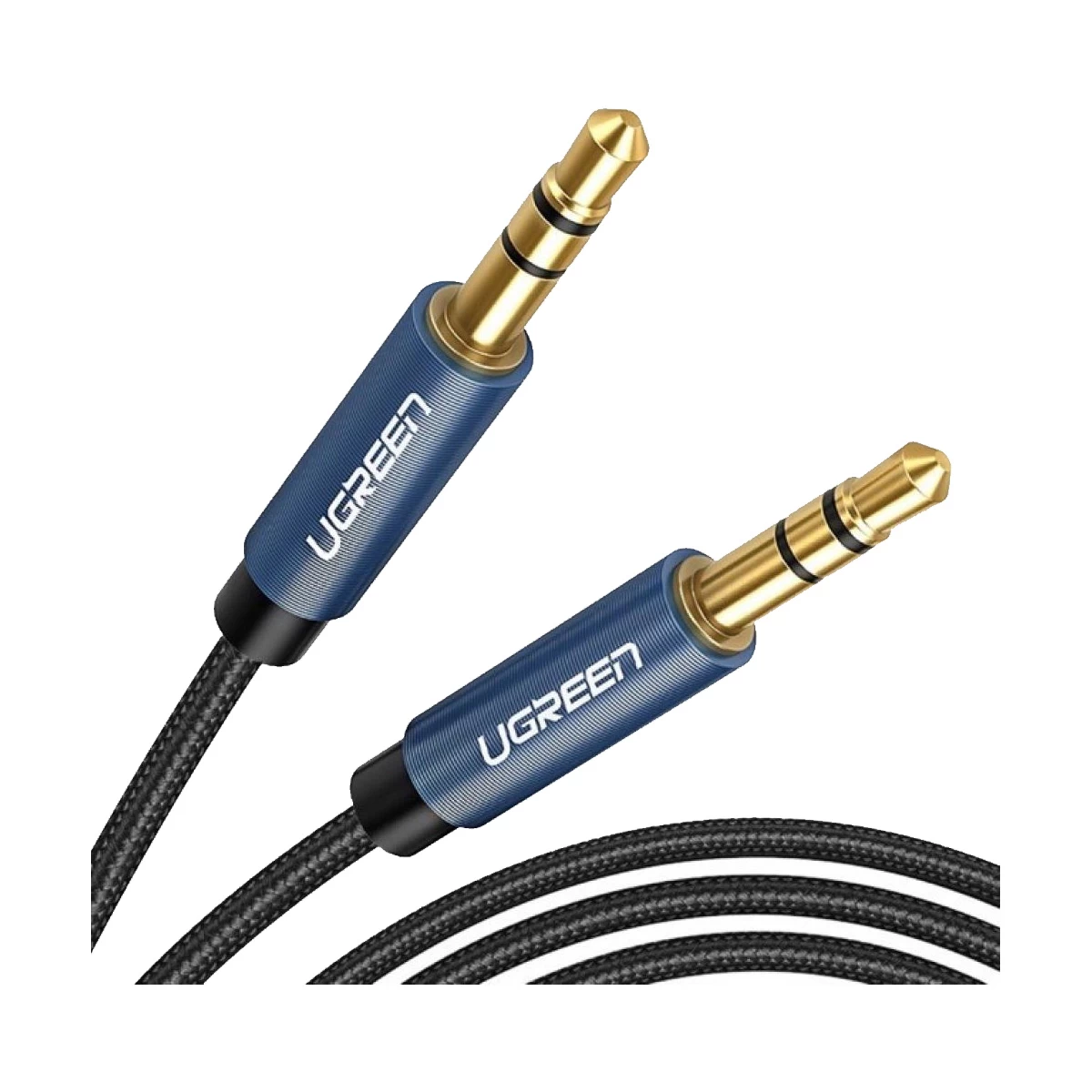 UGREEN 10689 3.5mm Male to Male AUX Audio Cable (5 Meter) Braided Blue with Gold-Plated - UTECH