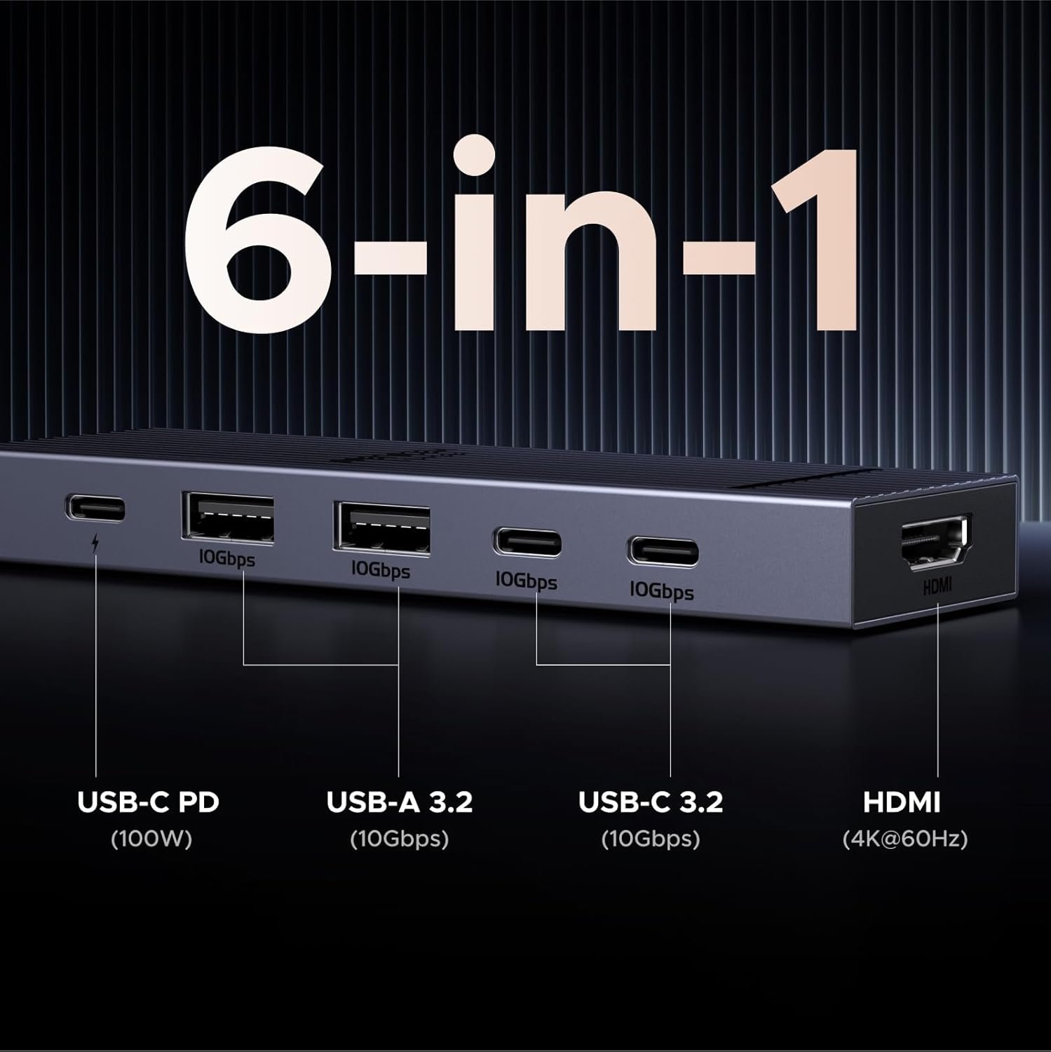 UGREEN 45363 Revodok Pro 6-in-1 USB-C Hub 10Gbps - UTECH