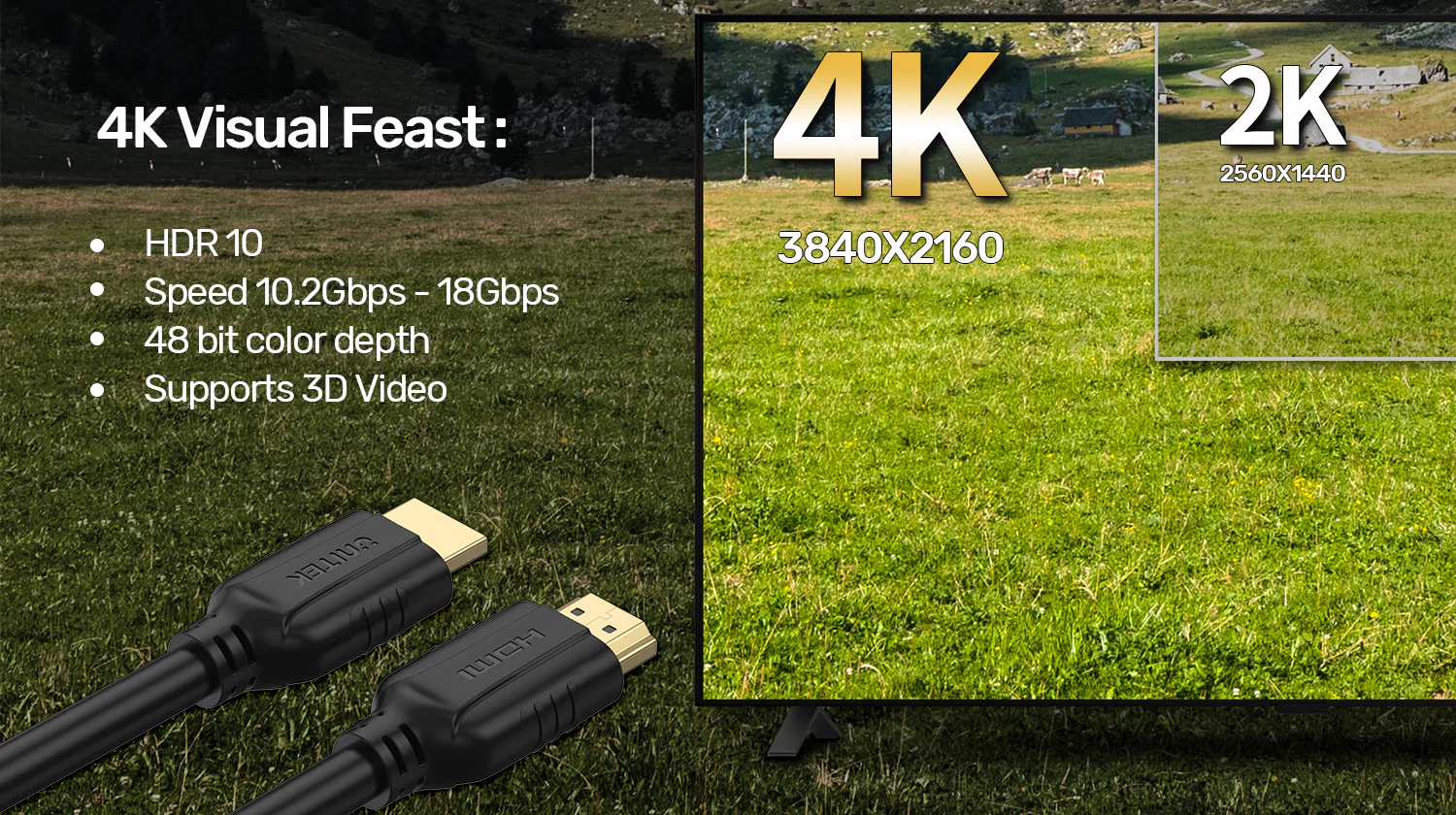 UNITEK 4K HDMI Cable 3 Meter 18Gbps HDR ARC - UTECH