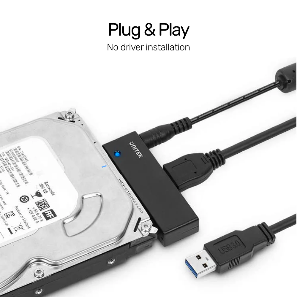 UNITEK Y-1039 USB 3.0 to SATA III Adapter 5Gbps - UTECH