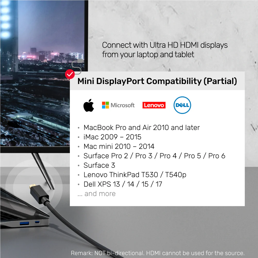 UNITEK V1152A Mini DisplayPort to HDMI Cable 2 Meter - UTECH