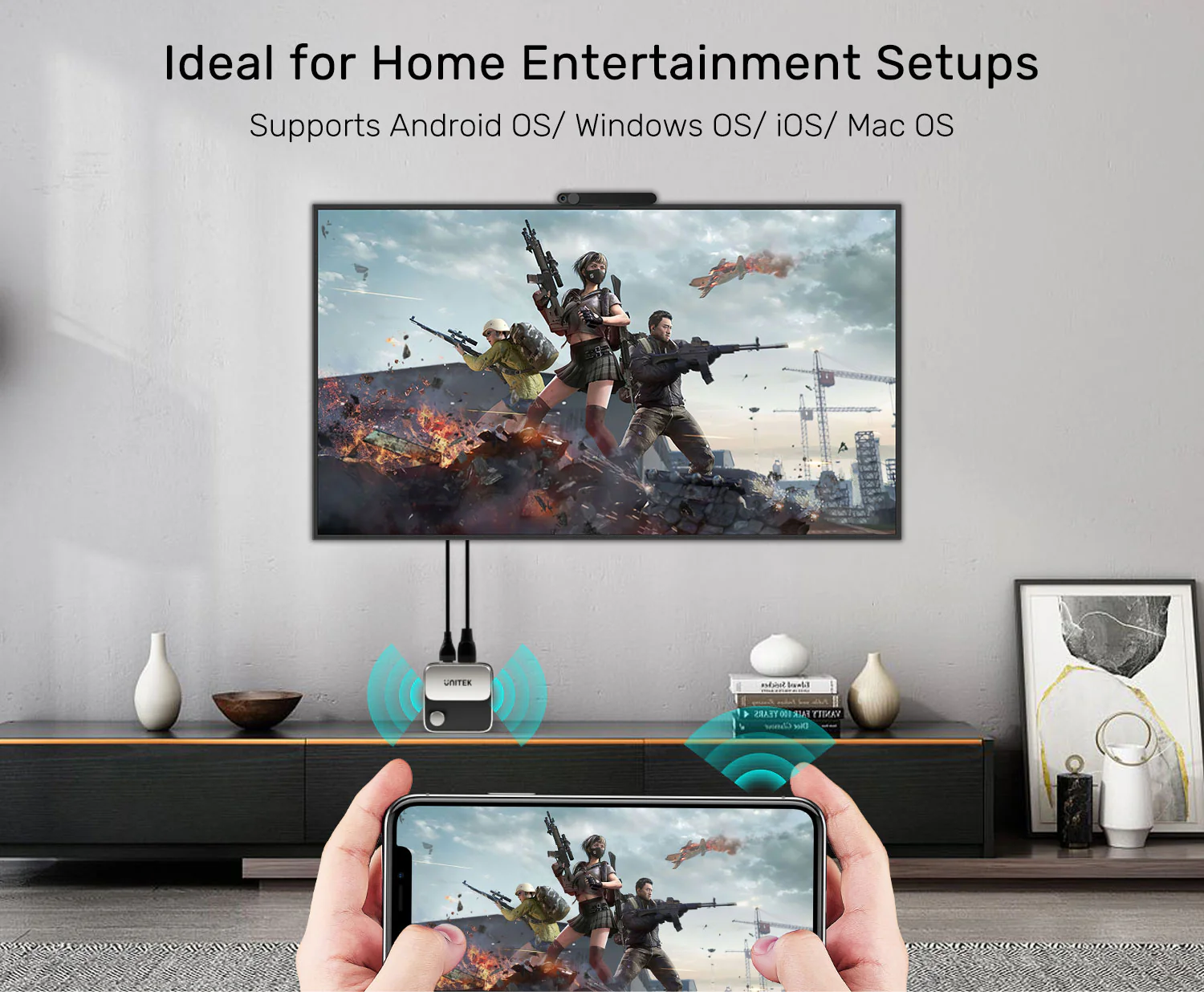 UNITEK V1162B01 Wireless Screen Mirroring Device 4K - UTECH