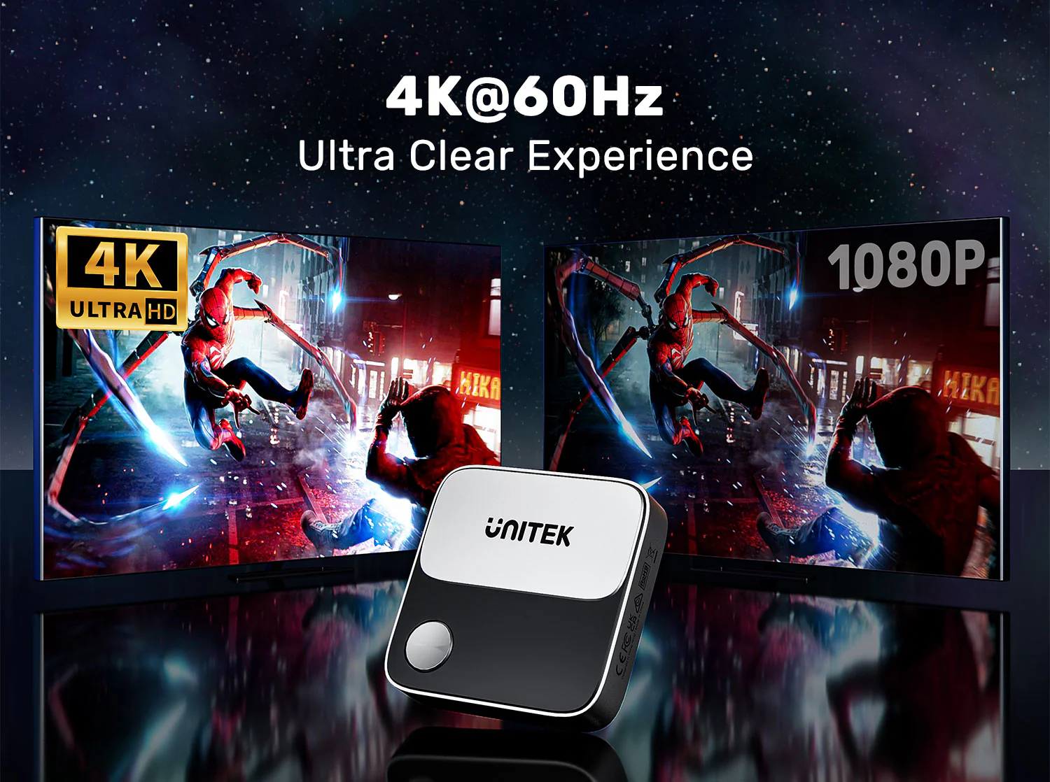 UNITEK V1162B01 Wireless Screen Mirroring Device 4K - UTECH