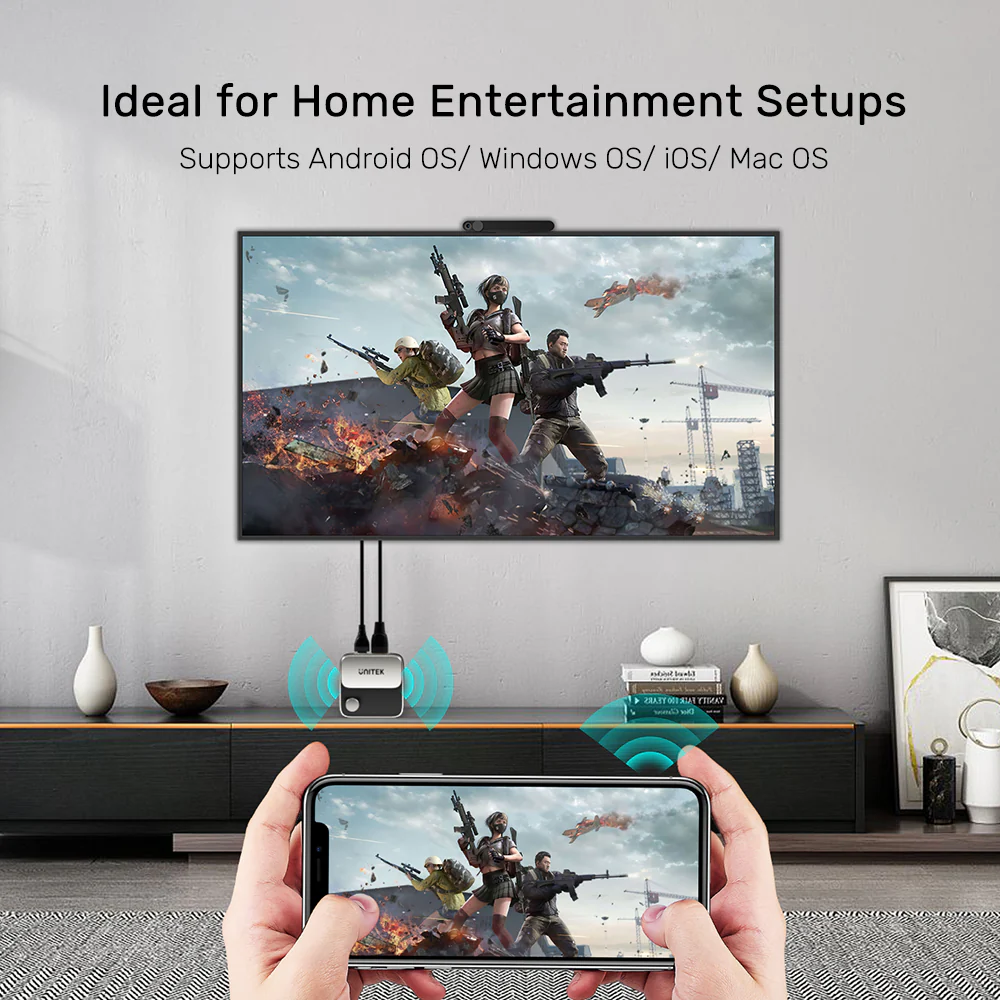 UNITEK V1162B01 Wireless Screen Mirroring Device 4K - UTECH