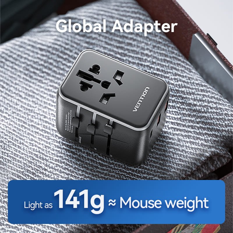 VENTION FJEB0 Universal Travel Adapter 3-Port USB - UTECH
