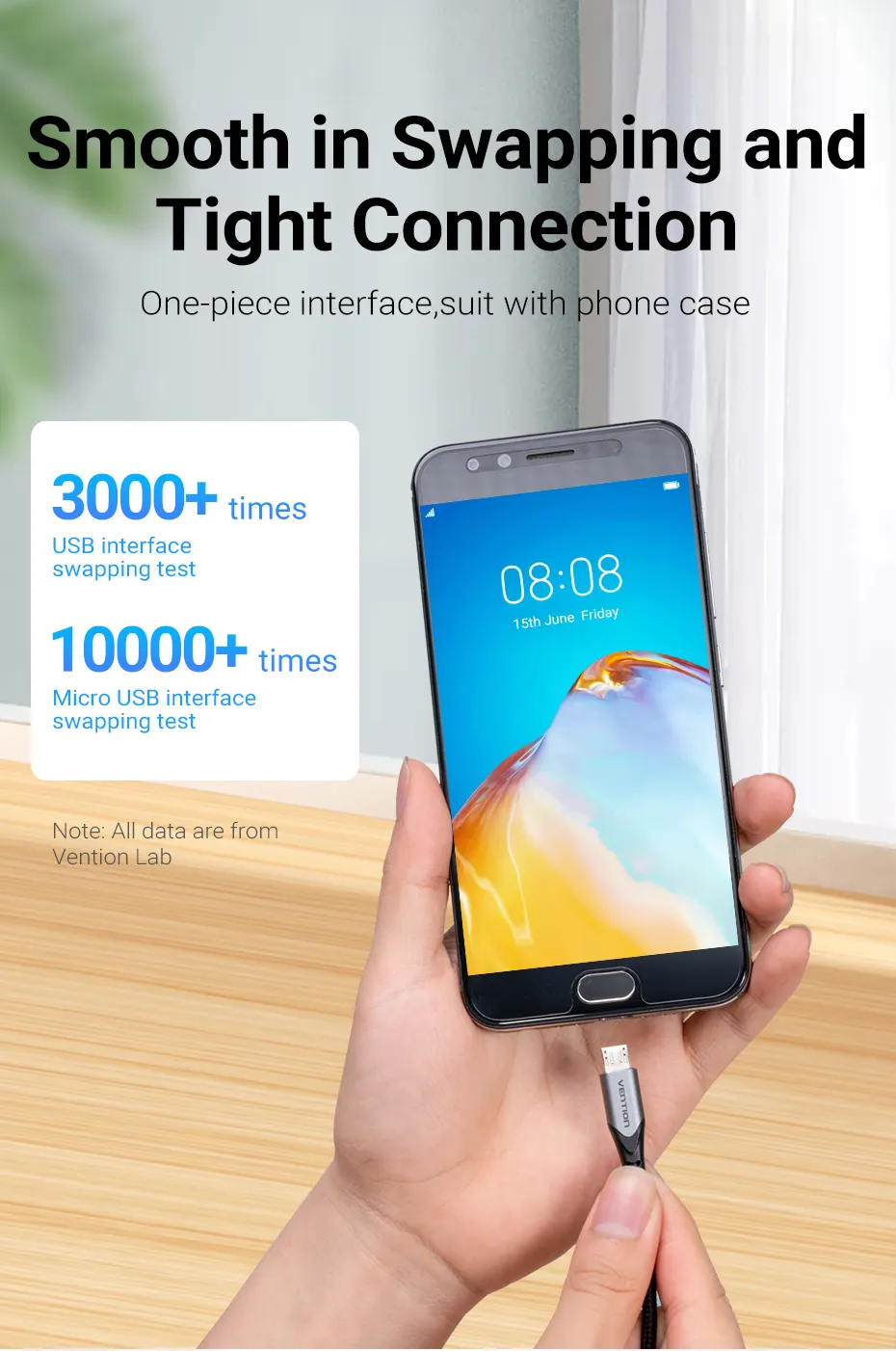 Buy VENTION USB 2.0 A to Micro USB Cable 3A Fast Charging Nylon Braided & 480Mbps Data Transfer Online in Pakistan - UGREEN PK