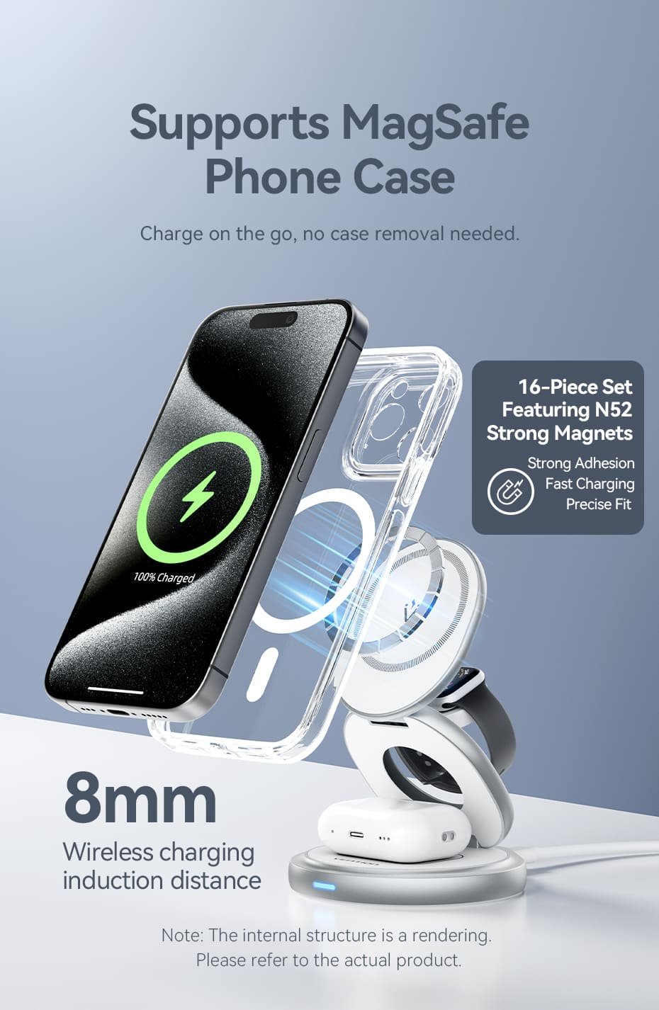 VENTION FGEI0 3-in-1 15W Wireless Charger Stand - UTECH