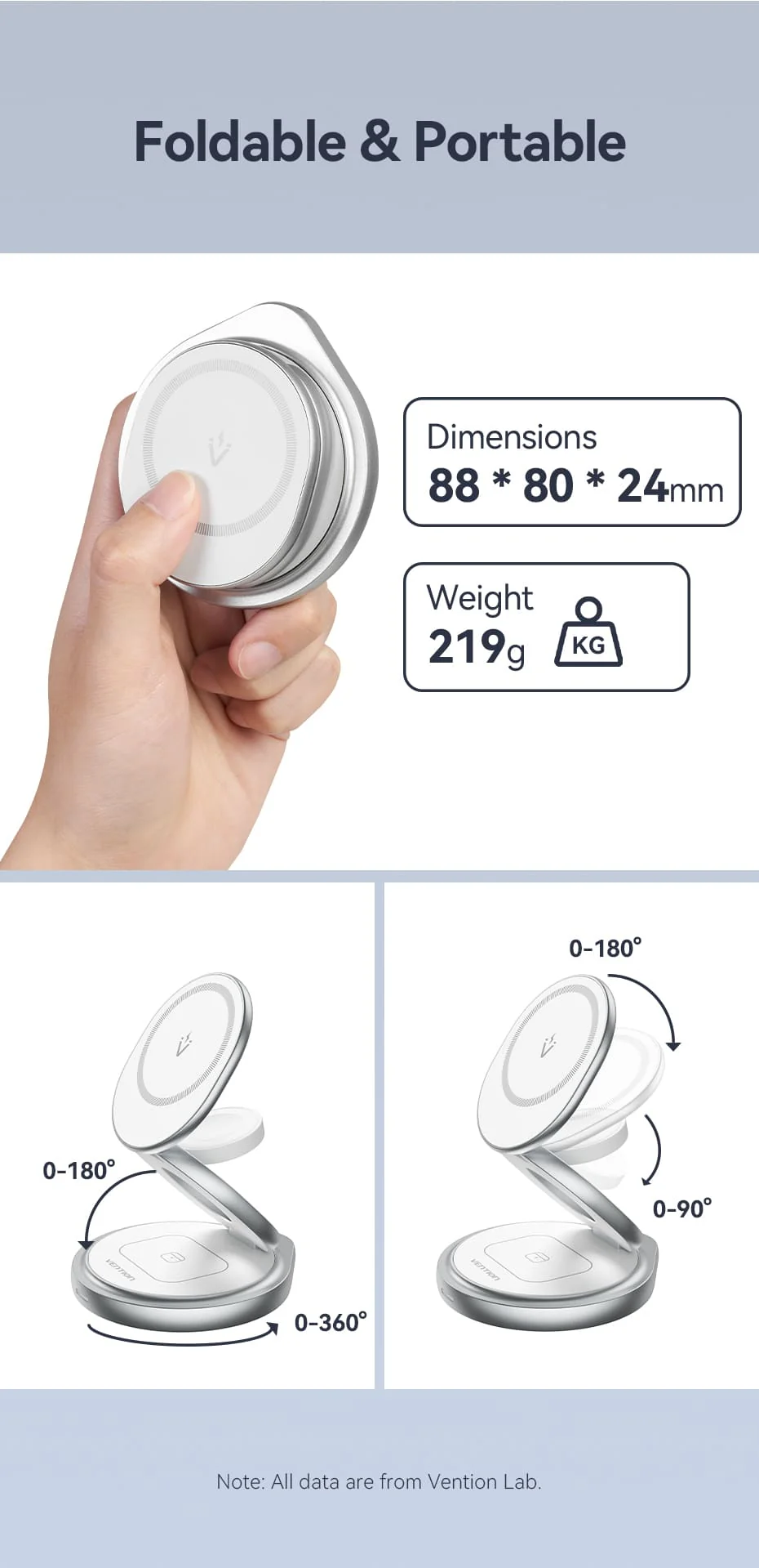 VENTION FGEI0 3-in-1 15W Wireless Charger Stand - UTECH