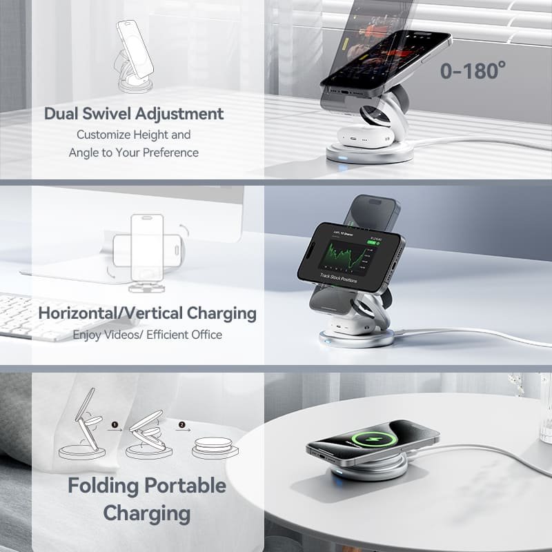 VENTION FGEI0 3-in-1 15W Wireless Charger Stand - UTECH