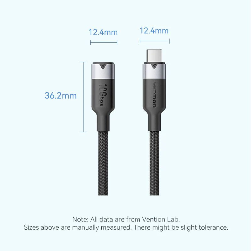 Buy VENTION TRFBD USB 3.2 Gen2 Type-C Extension Cable (0.5 Meter) 10Gbps, 5A, 4K@60Hz Online in Pakistan - UGREEN PK