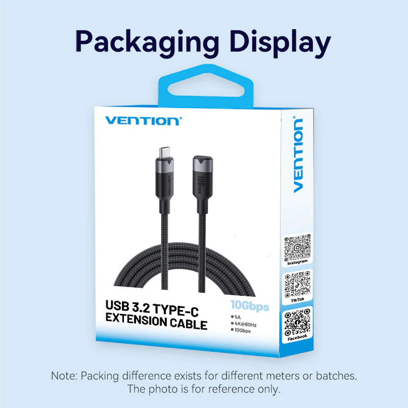 Buy VENTION TRFBD USB 3.2 Gen2 Type-C Extension Cable (0.5 Meter) 10Gbps, 5A, 4K@60Hz Online in Pakistan - UGREEN PK
