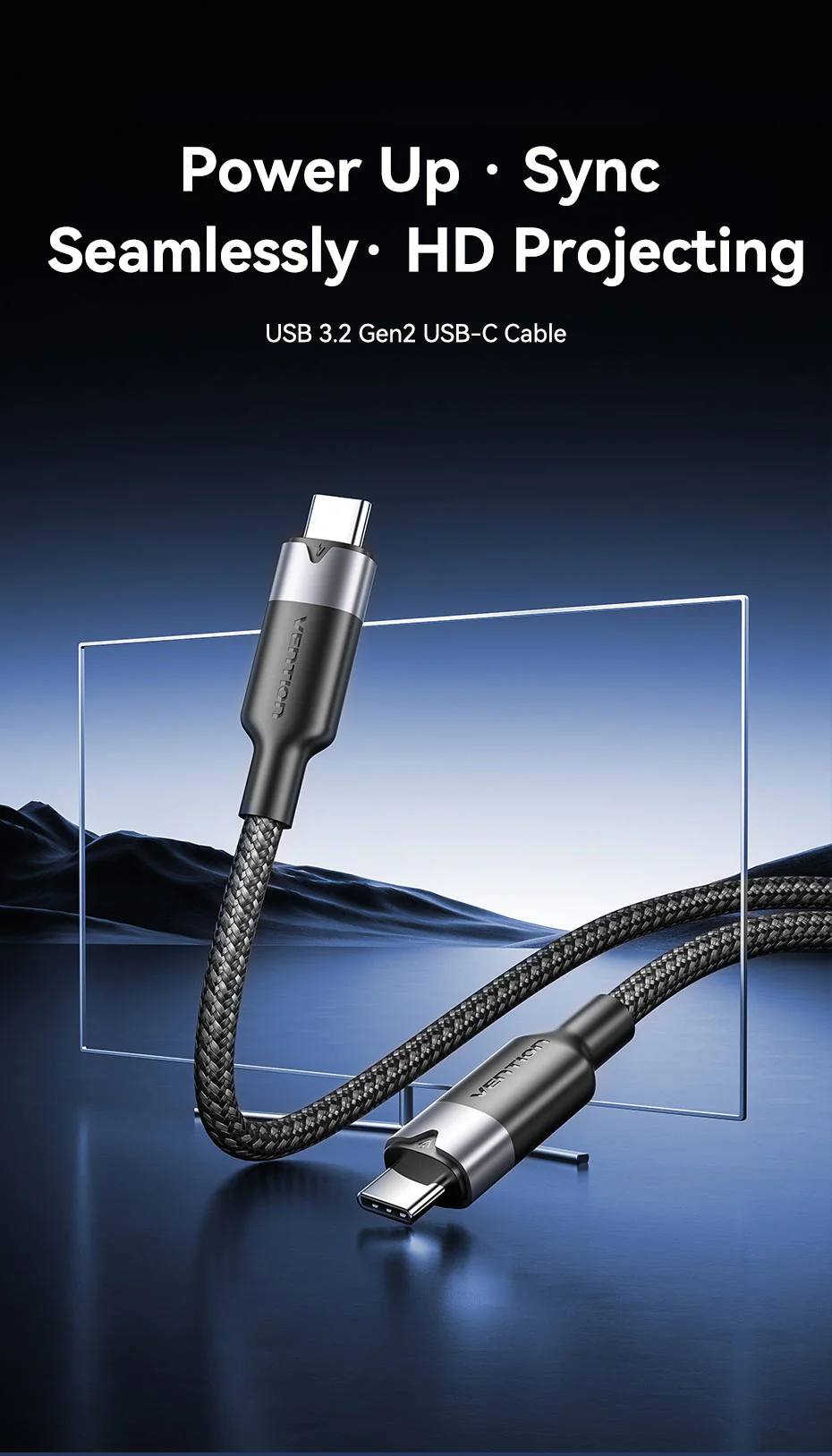 Buy VENTION USB 3.2 Gen2 Type-C to Type-C Cable 10Gbps, 5A, 4K@60Hz Online in Pakistan - UGREEN PK