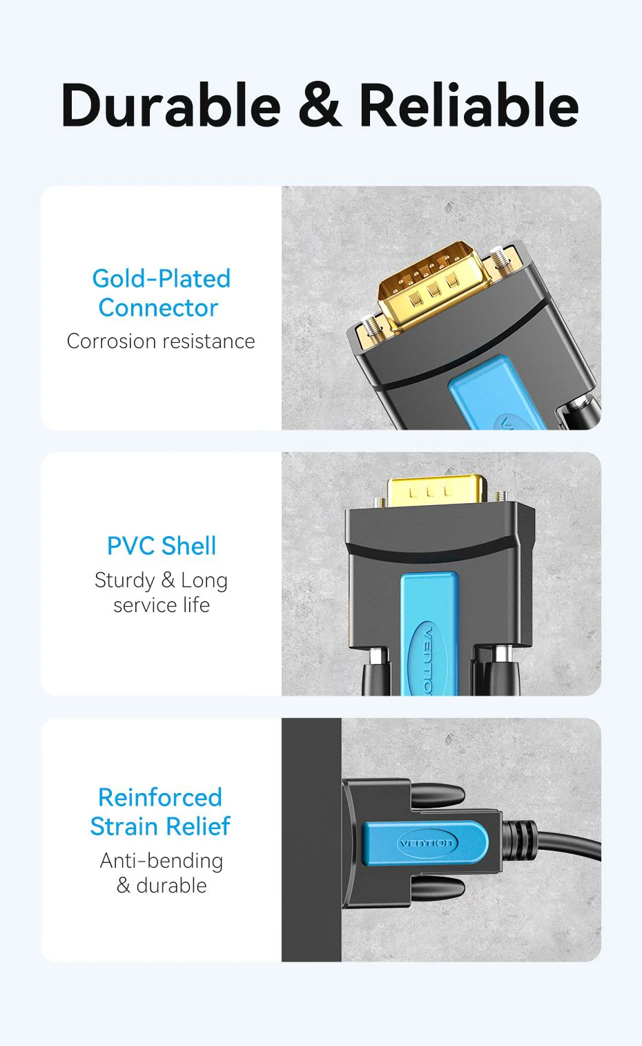 VENTION VAS-C02 USB to RS232 DB9 Adapter Cable - UTECH
