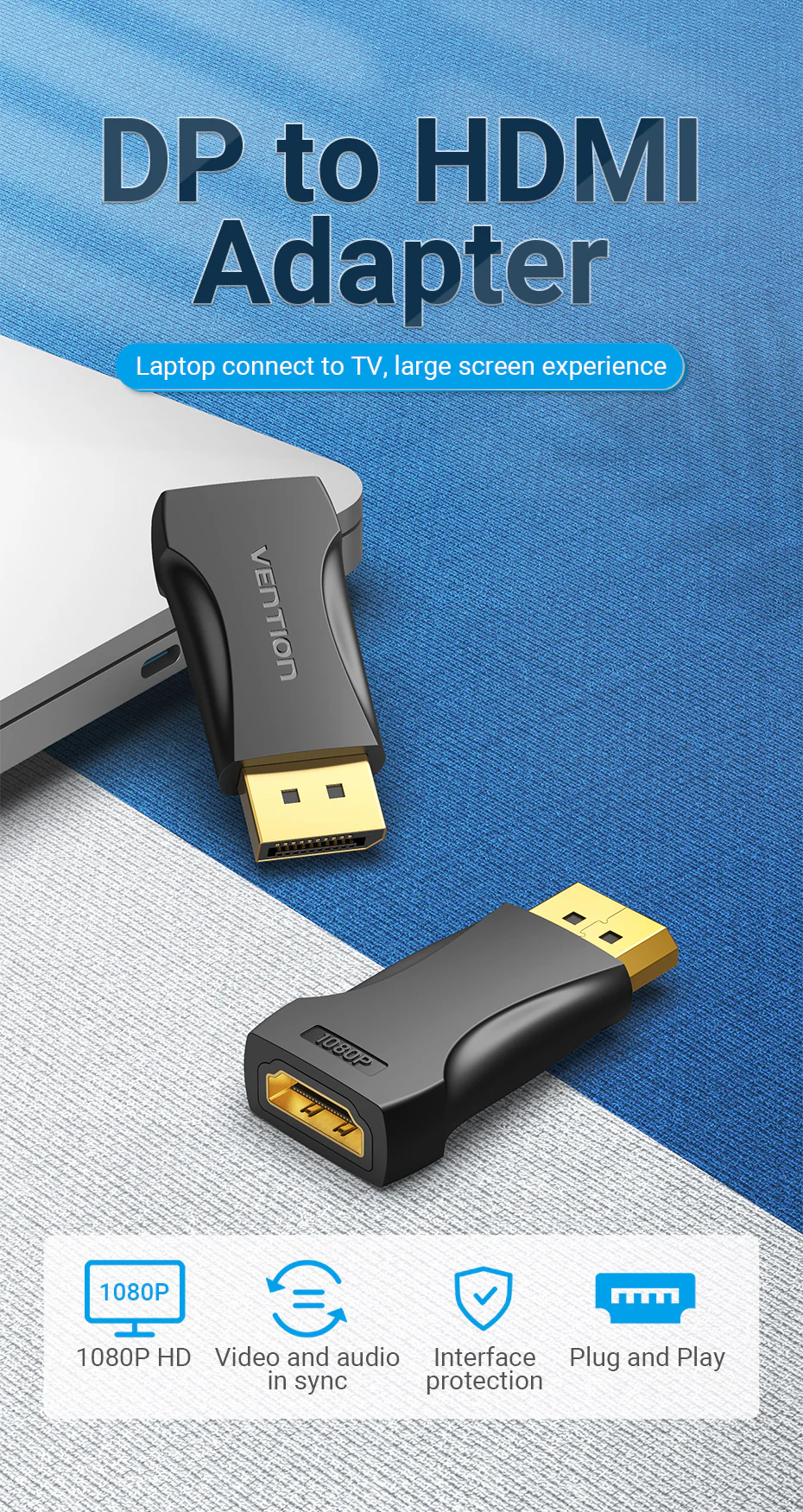 VENTION HBOB0 DisplayPort to HDMI Adapter 1080P - UTECH