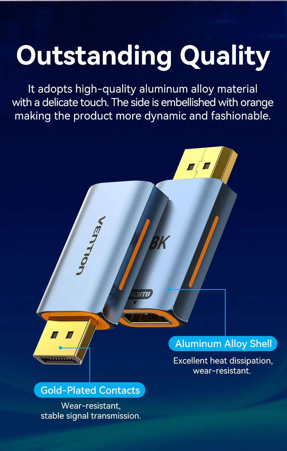 VENTION HFMH0 DisplayPort to HDMI 8K Adapter 4K 144Hz - UTECH