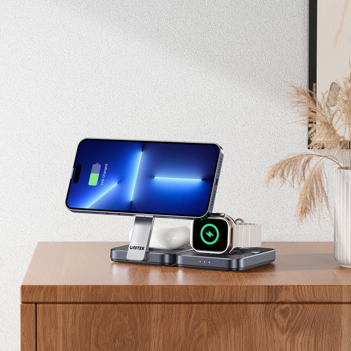 UNITEK P1300AGY01 Qi2 3-in-1 Foldable Charger - UTECH