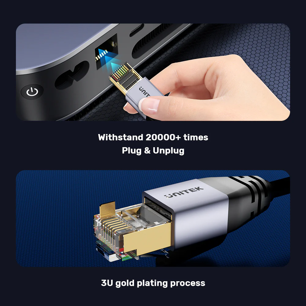 UNITEK C18149AGY03 Cat 8 Ethernet Cable 40Gbps - UTECH