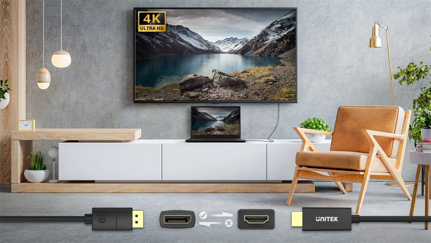 UNITEK DP to HDMI Cable Price in Pakistan UNITEK V1608A DisplayPort to HDMI 4K Cable 1.8M - UTECH