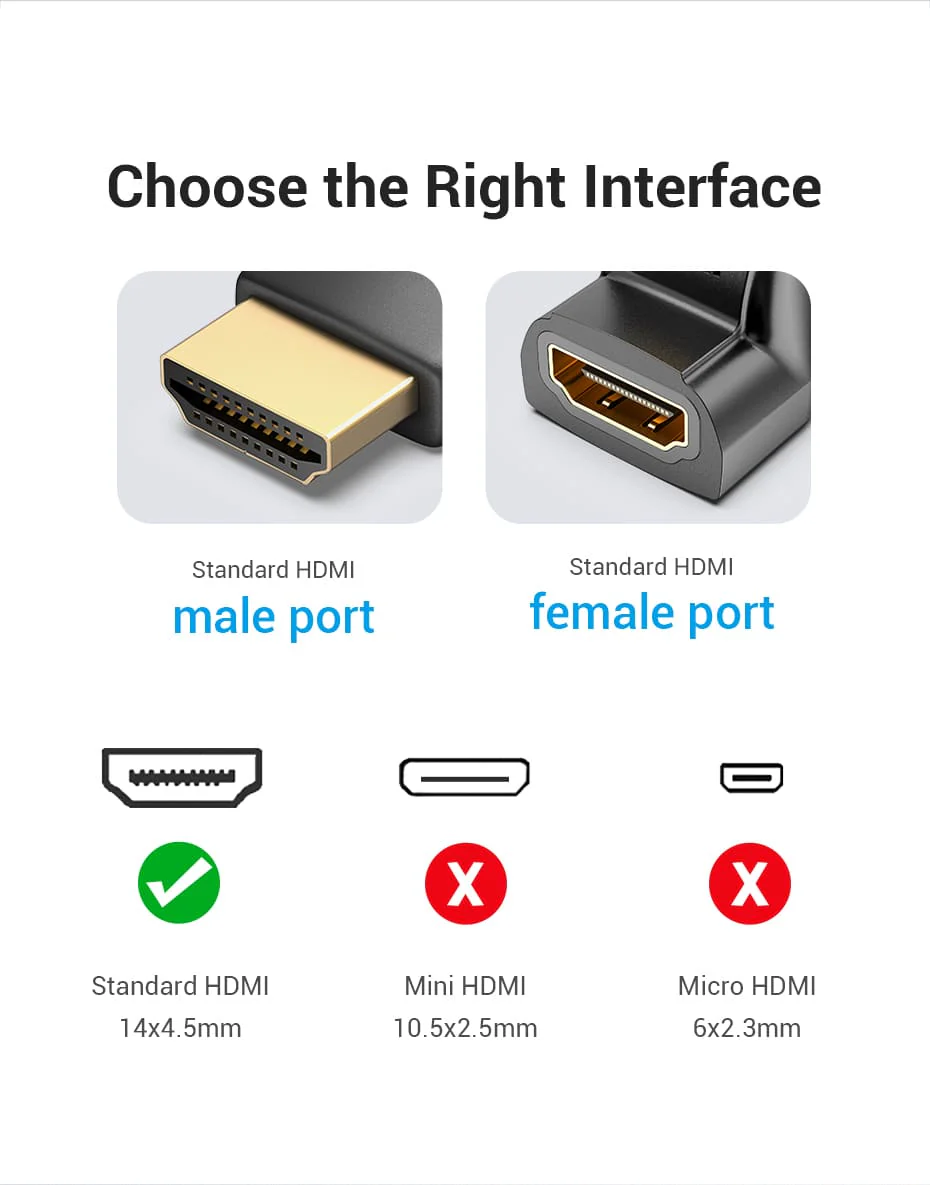 VENTION AINB0 HDMI 270° Male to Female Adapter 4K - UTECH