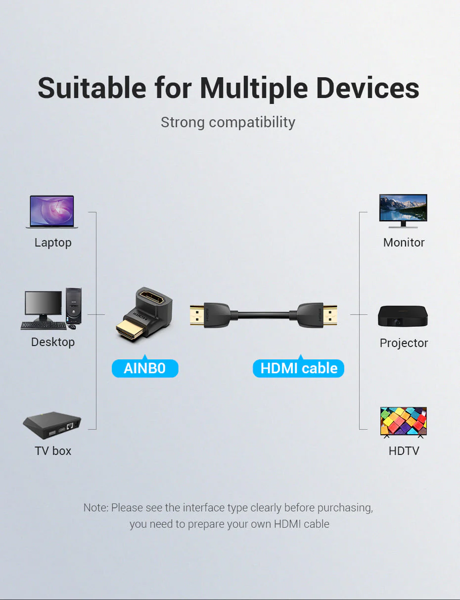 VENTION AINB0 HDMI 270° Male to Female Adapter 4K - UTECH