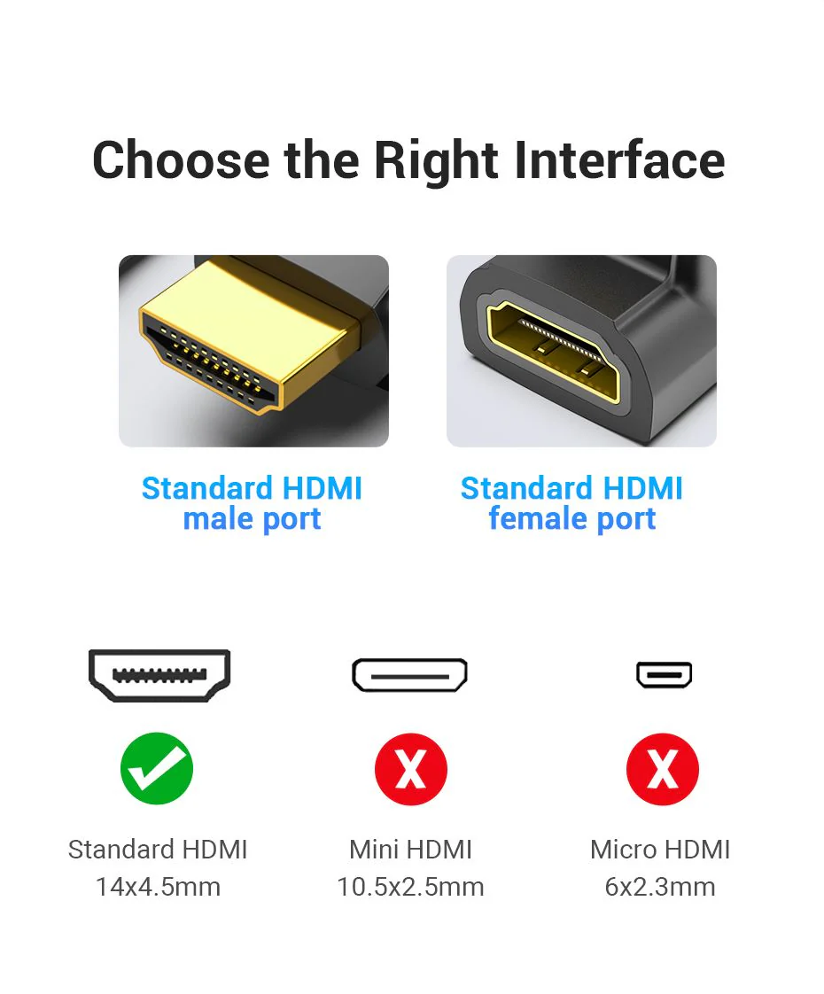 VENTION AIOB0 HDMI 90° Male to Female Adapter 4K - UTECH