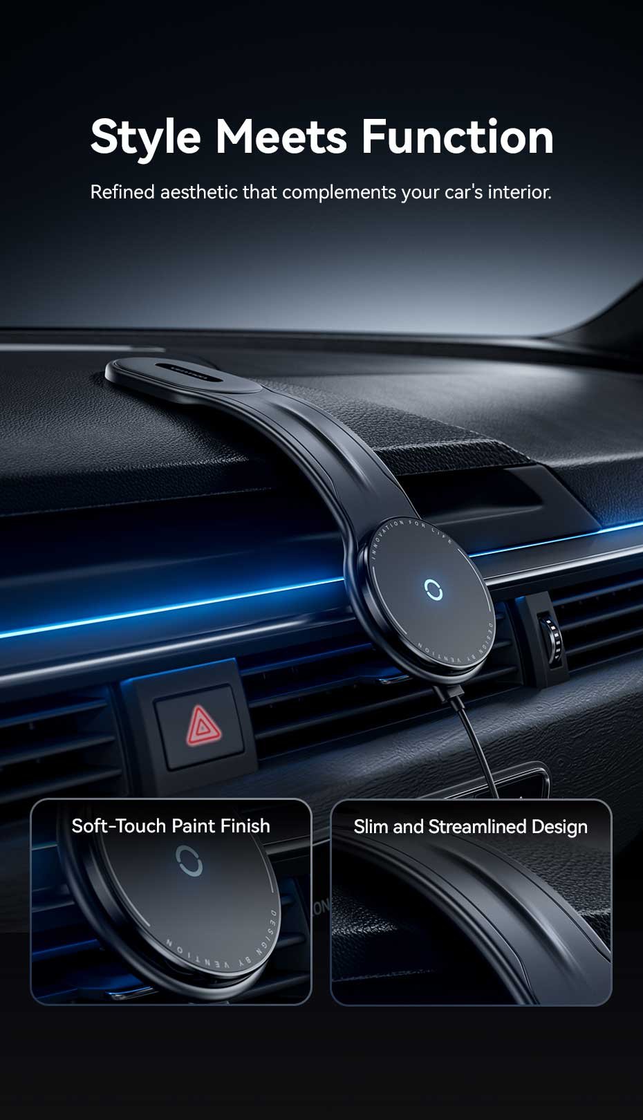 VENTION KSJB0 Wireless Car Mount Charger 15W Magnetic - UTECH