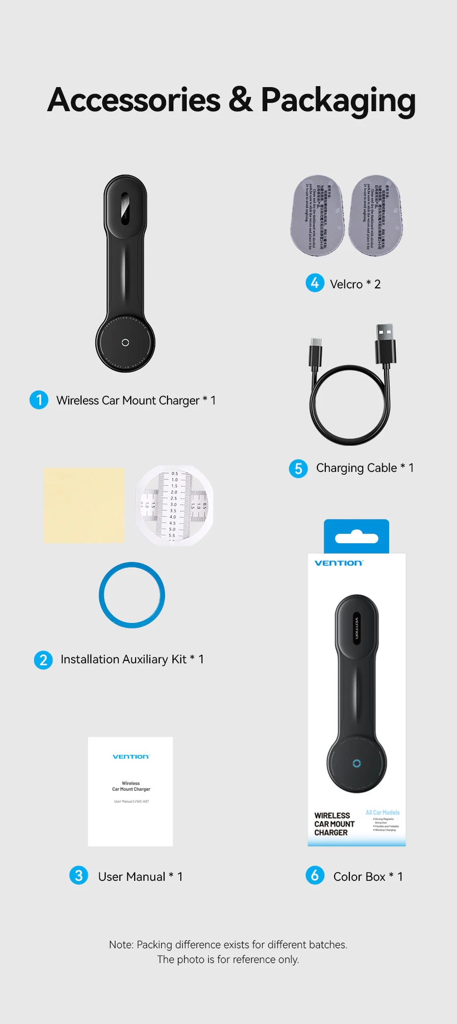 VENTION KSJB0 Wireless Car Mount Charger 15W Magnetic - UTECH