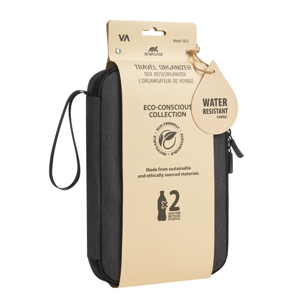 Buy RIVACASE 5633 Black Suzuka ECO Travel Organizer Sustainable Compact Organizer Online in Pakistan - UGREEN PK