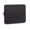 RIVACASE 7703 ECO Laptop Sleeve 13.3-14 Inch – Ultra-Slim Water-Resistant Case with Plush Interior, Double Zipper, RPET Polyester, Eco-Friendly Protection for MacBook Air, Dell XPS 13, and More (Black/Blue/Violet) - Black