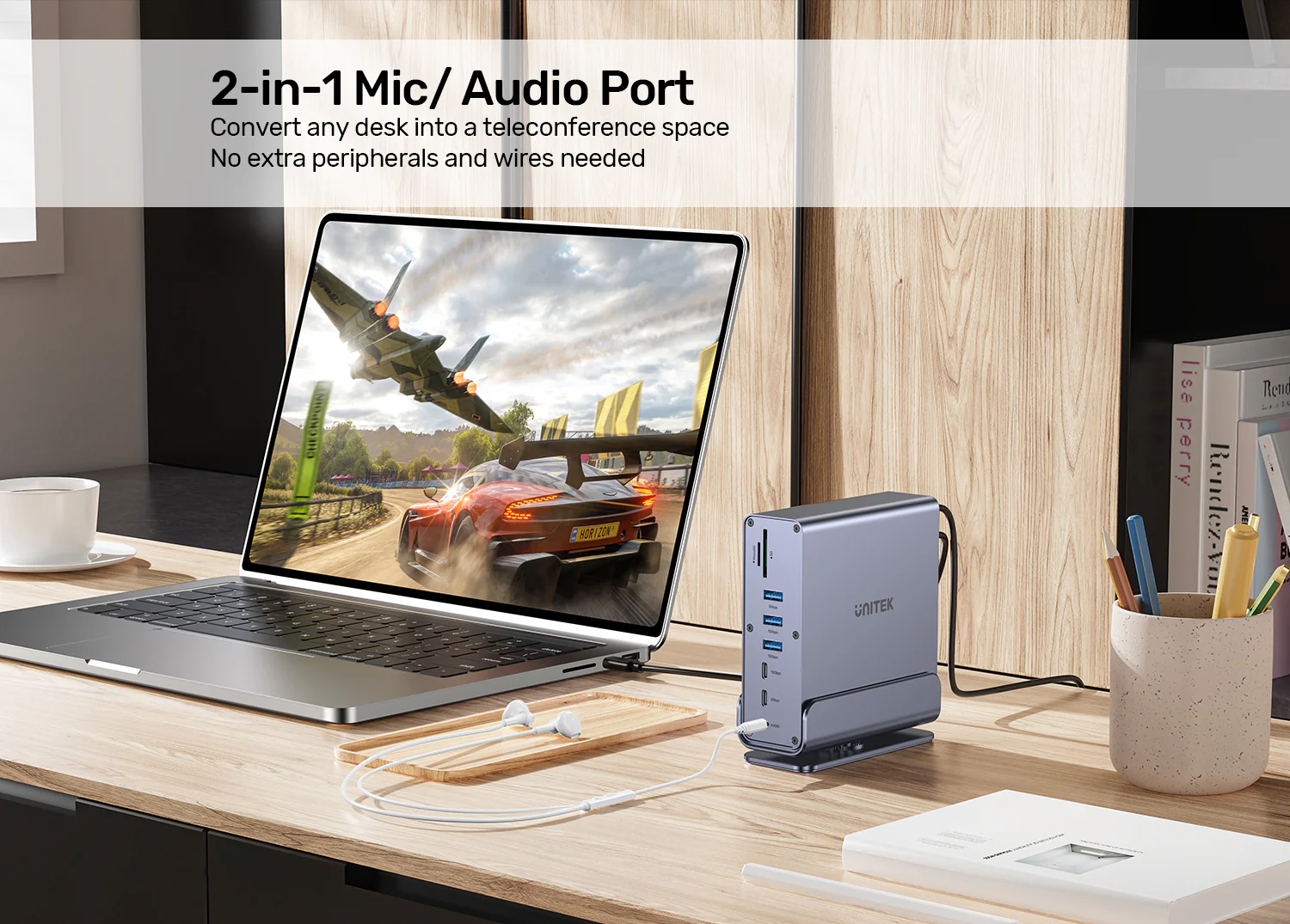 UNITEK D1135AGY01 DisplayLink Triple 4K Docking Station - UTECH