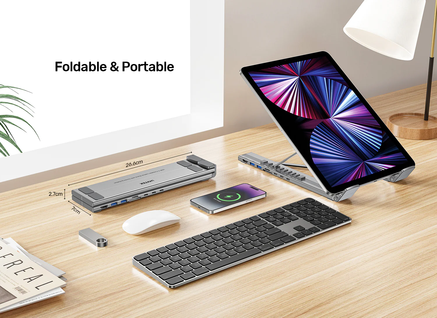 UNITEK D1137AGY01 Foldable Laptop Stand 7-in-1 Dock - UTECH