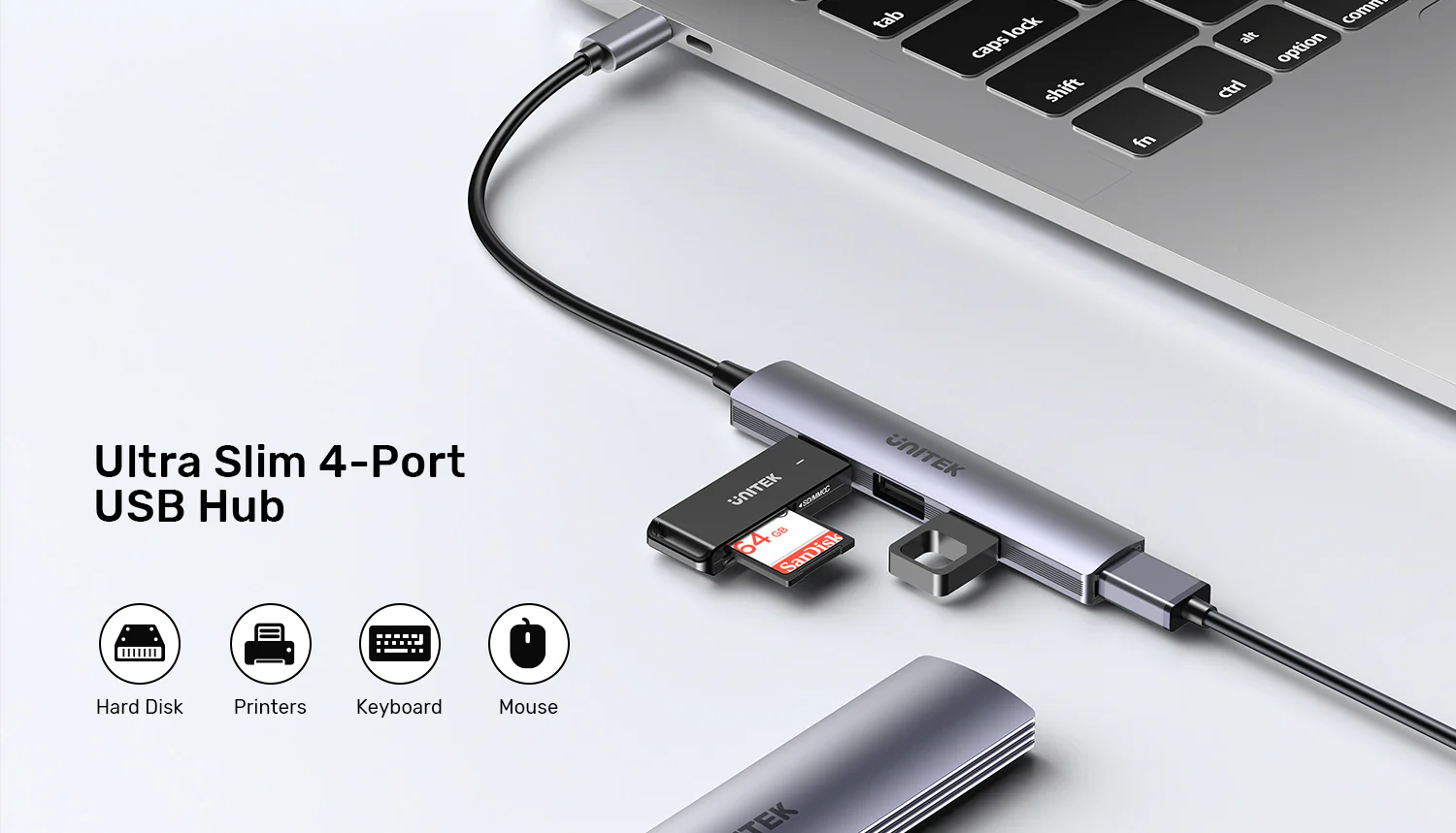 UNITEK H1208B USB-C Hub 4-Port USB-A 5Gbps - UTECH