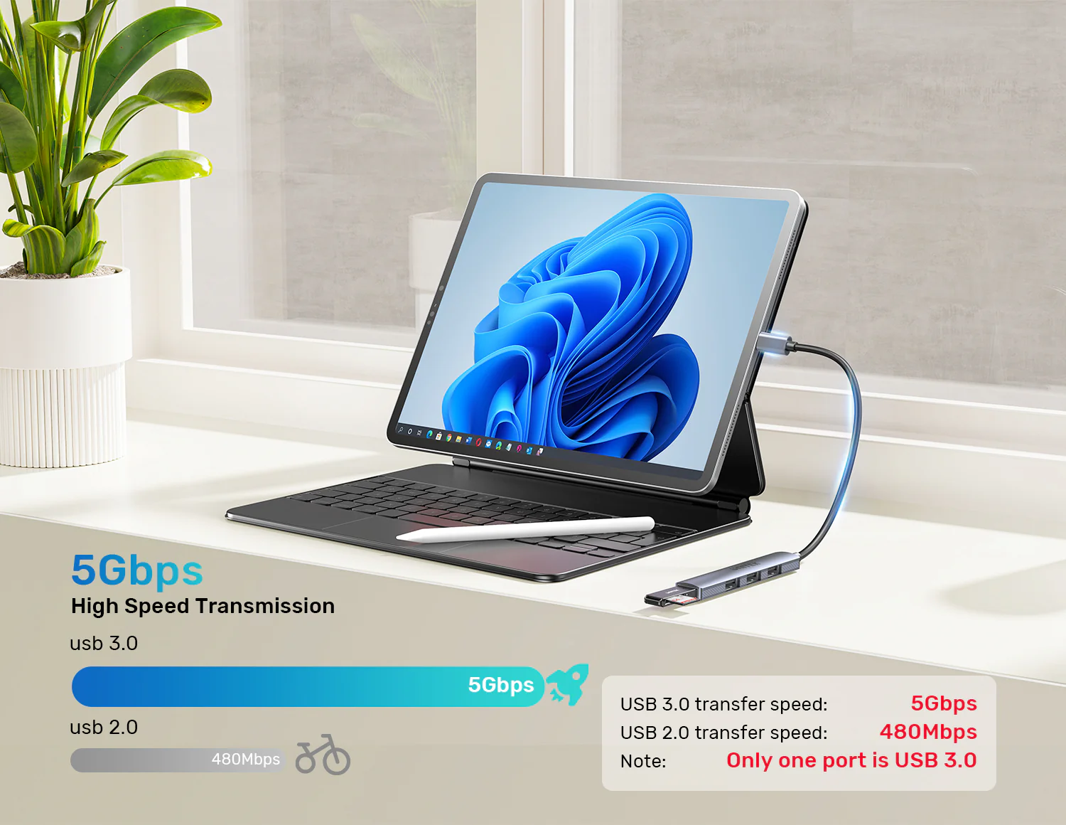 UNITEK H1208B USB-C Hub 4-Port USB-A 5Gbps - UTECH